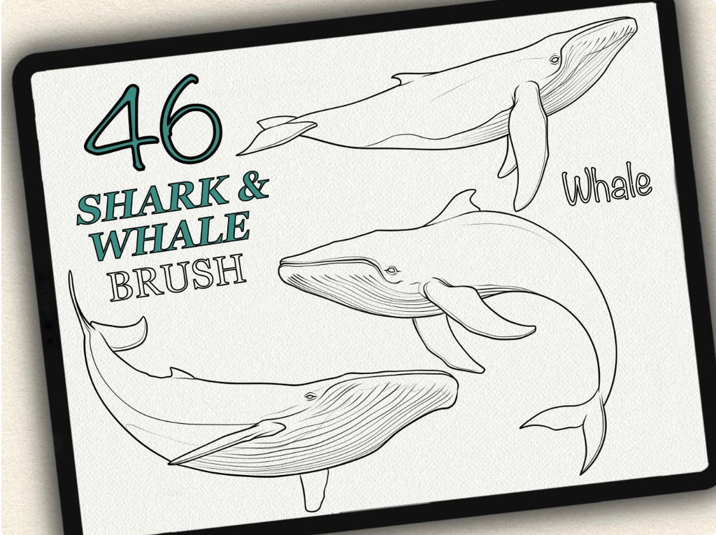 46 Shark & Whale Tattoo Stamps |2024 Collection