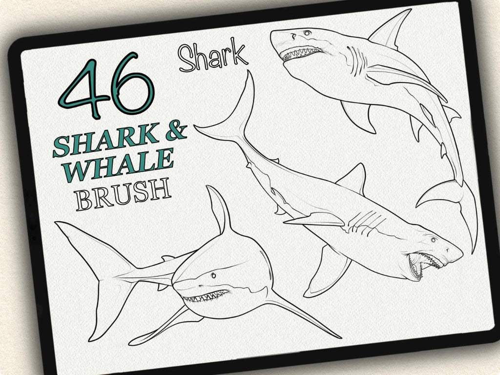 46 Shark & Whale Tattoo Stamps |2024 Collection