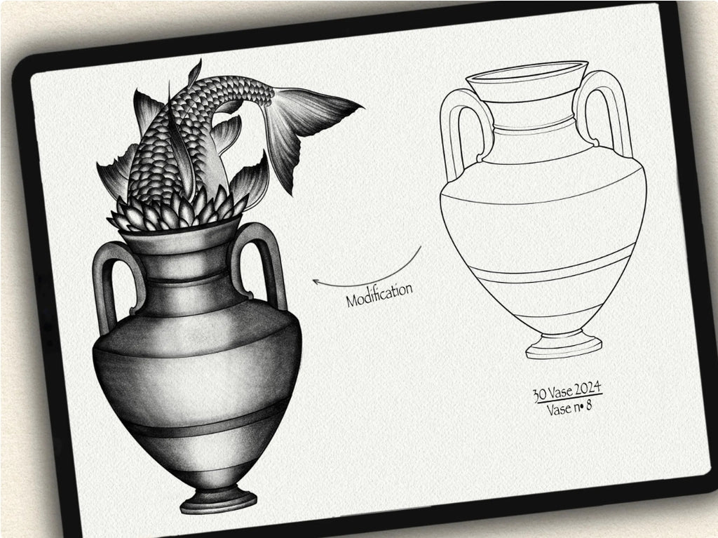30 Vase Tattoo Stamps |2024 Collection