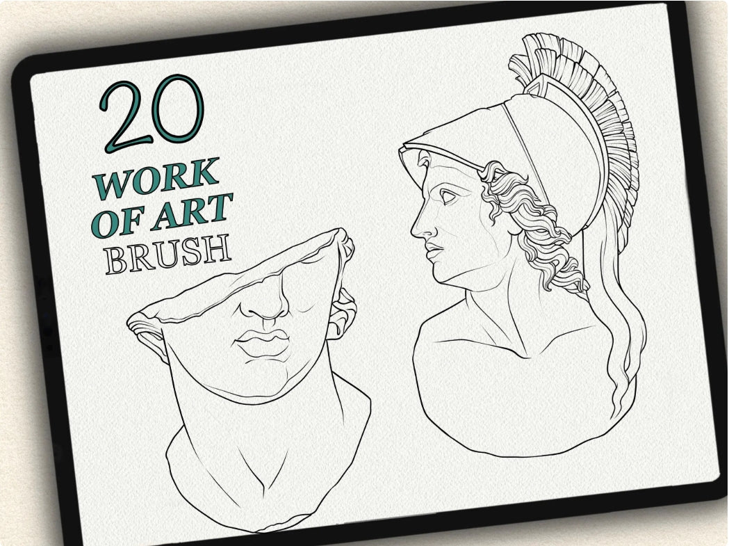 20 Work of Art  Tattoo Brushes – Stamp Set for Procreate, Photoshop & CSP | Collection 2024