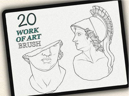 20 Work of Art  Tattoo Brushes – Stamp Set for Procreate, Photoshop & CSP | Collection 2024