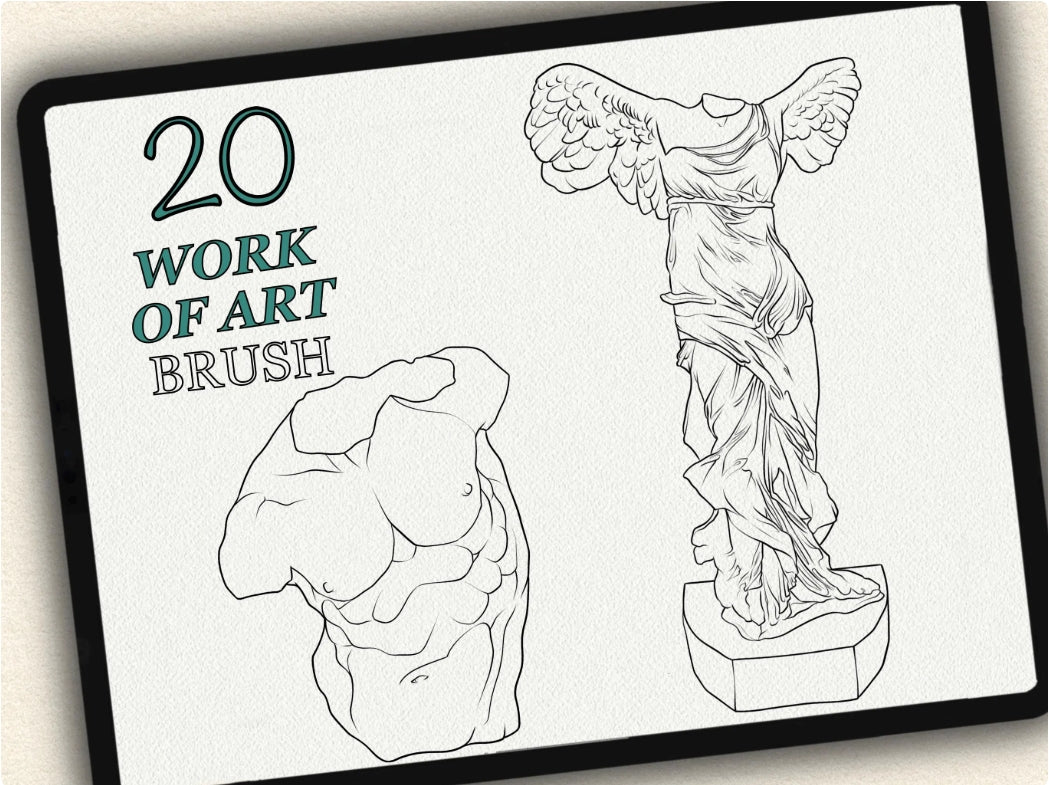 20 Work of Art  Tattoo Brushes – Stamp Set for Procreate, Photoshop & CSP | Collection 2024