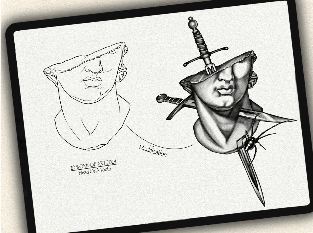 20 Work of Art  Tattoo Brushes – Stamp Set for Procreate, Photoshop & CSP | Collection 2024