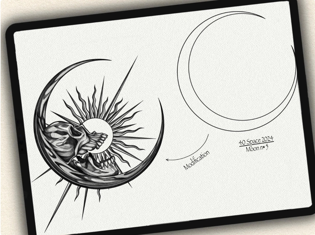 40 Space Tattoo Brushes – Stamp Set for Procreate, Photoshop & CSP | Collection 2024