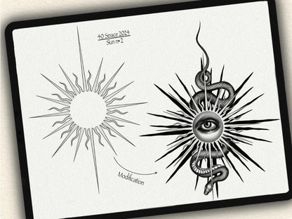 40 Space Tattoo Brushes – Stamp Set for Procreate, Photoshop & CSP | Collection 2024