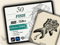 30 Fish Tattoo Stamps |2024 Collection