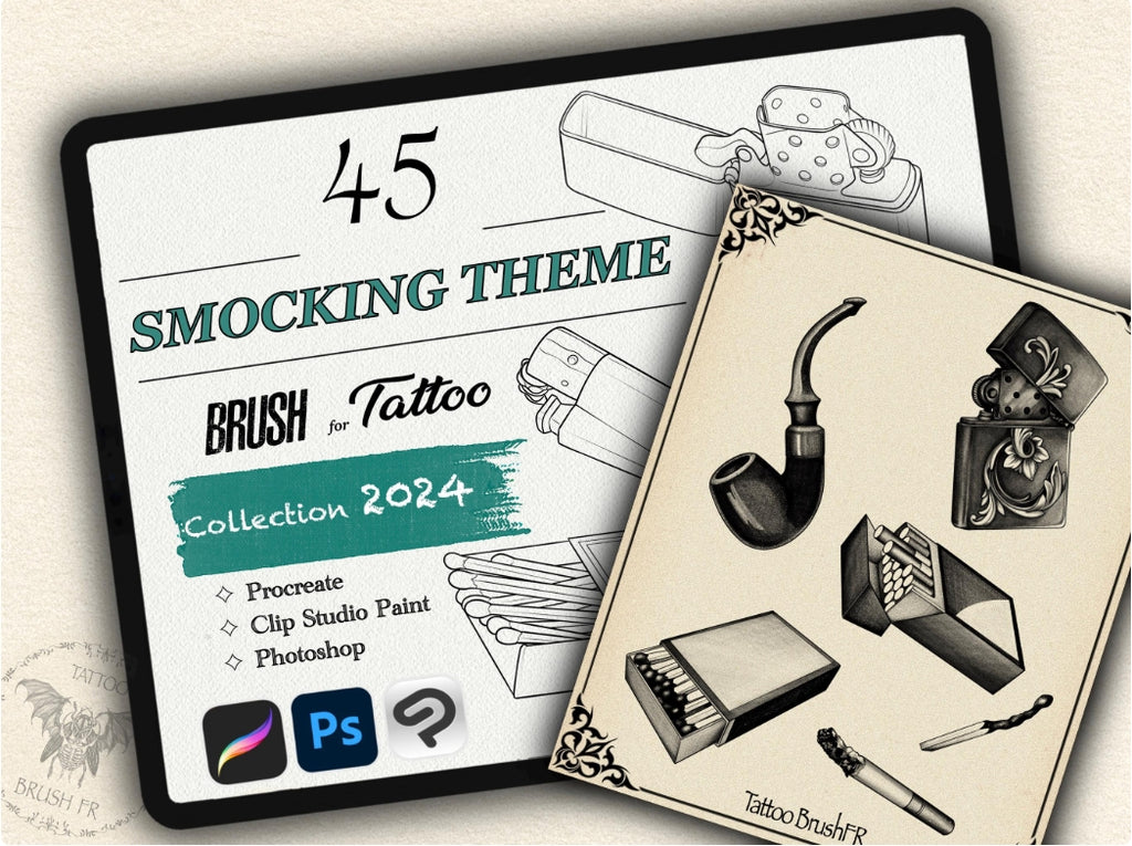 45 Smocking Theme Tattoo Stamps |2024 Collection