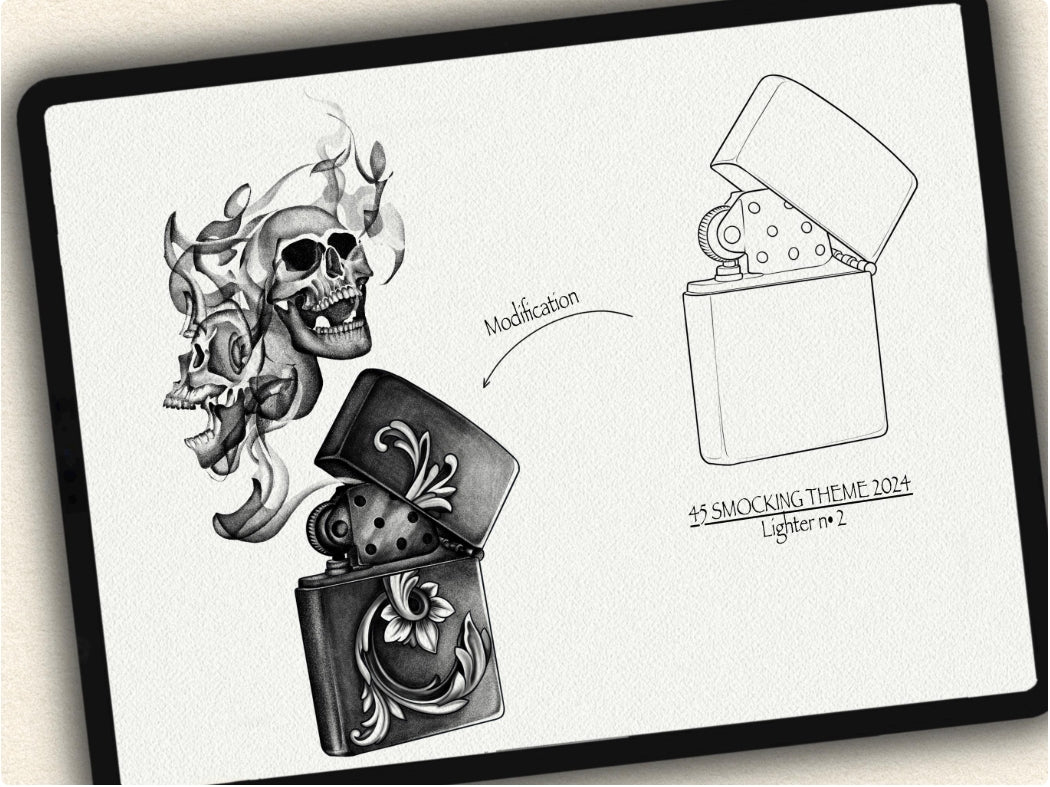 45 Smocking Theme  Tattoo Brushes – Stamp Set for Procreate, Photoshop & CSP | Collection 2024