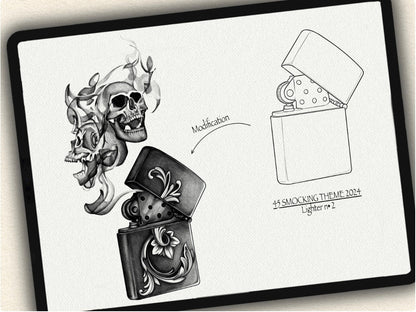 45 Smocking Theme  Tattoo Brushes – Stamp Set for Procreate, Photoshop & CSP | Collection 2024