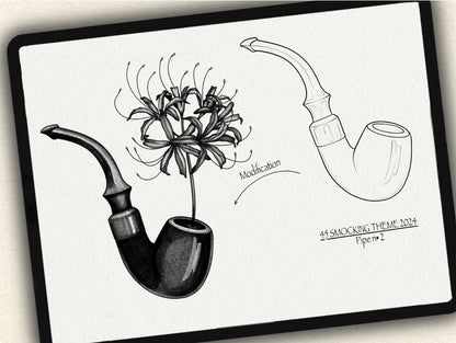45 Smocking Theme  Tattoo Brushes – Stamp Set for Procreate, Photoshop & CSP | Collection 2024