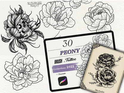 1057 Tattoo Brushes – Stamp Set for Procreate | Collection 2022