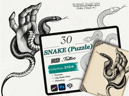 650 Tattoo Brushes – Stamp Set for Procreate, Photoshop & Clip Studio Paint | Collection 2024