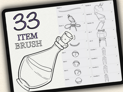 33 Item Tattoo Brushes – Stamp Set for Procreate, Photoshop & CSP | Collection 2022