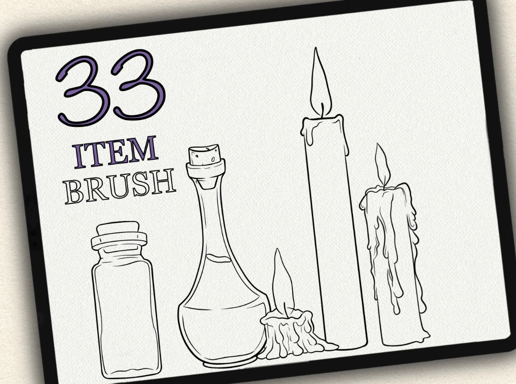 33 Item Tattoo Brushes – Stamp Set for Procreate, Photoshop & CSP | Collection 2022