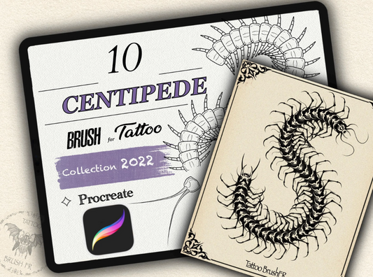 10 Centipede Tattoo Brushes for Procreate | Collection 2022