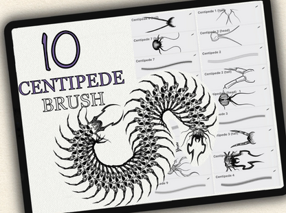 10 Centipede Tattoo Brushes for Procreate | Collection 2022