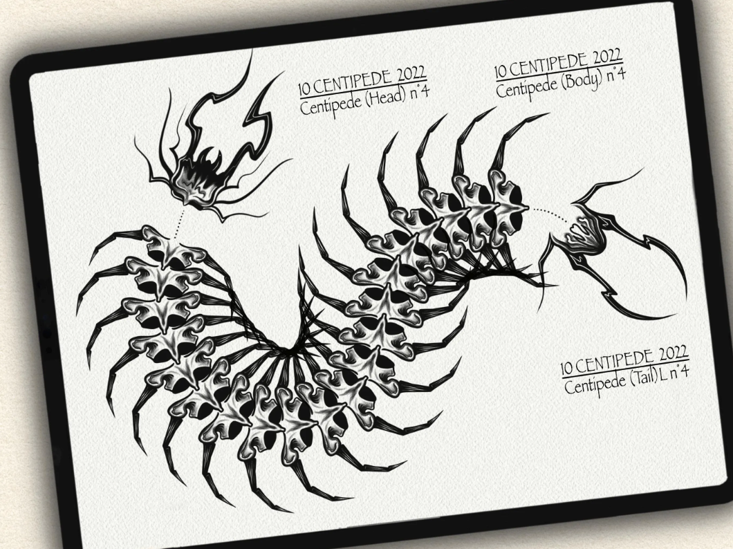 10 Centipede Tattoo Brushes for Procreate | Collection 2022