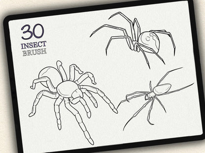 30 Insect Tattoo Brushes – Stamp Set for Procreate, Photoshop & CSP | Collection 2022