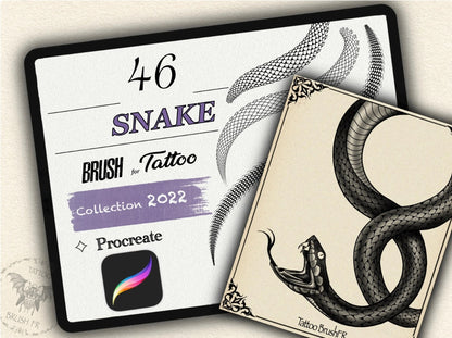 46 Snake Tattoo Brushes for Procreate | Collection 2022