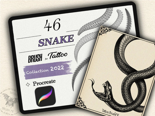 46 Snake Tattoo Brushes for Procreate | Collection 2022