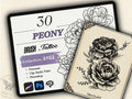 30 Peony Tattoo Stamps |2022 Collection