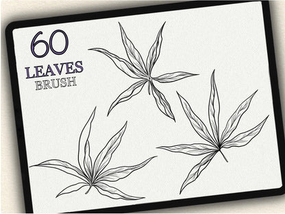 60 Leaves Tattoo Brushes – Stamp Set for Procreate, Photoshop & CSP | Collection 2022