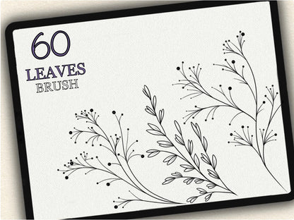 60 Leaves Tattoo Brushes – Stamp Set for Procreate, Photoshop & CSP | Collection 2022