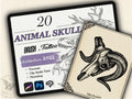 20 Animal Skull Tattoo Stamps |2022 Collection