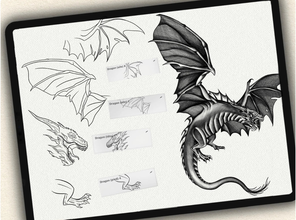 72 Dragon Drawing Brushes |2022 Collection