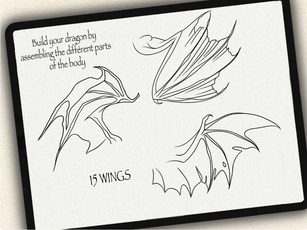 72 Dragon Tattoo Brushes for Procreate | Collection 2022