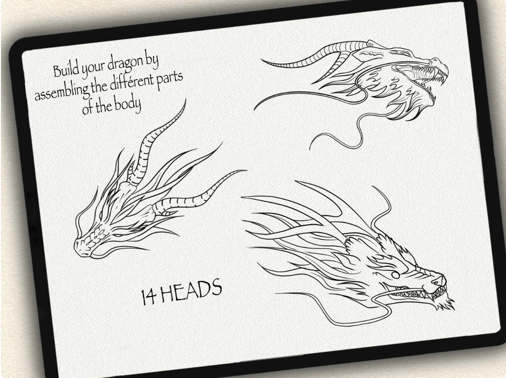 72 Dragon Drawing Brushes |2022 Collection