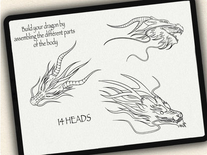 72 Dragon Tattoo Brushes for Procreate | Collection 2022