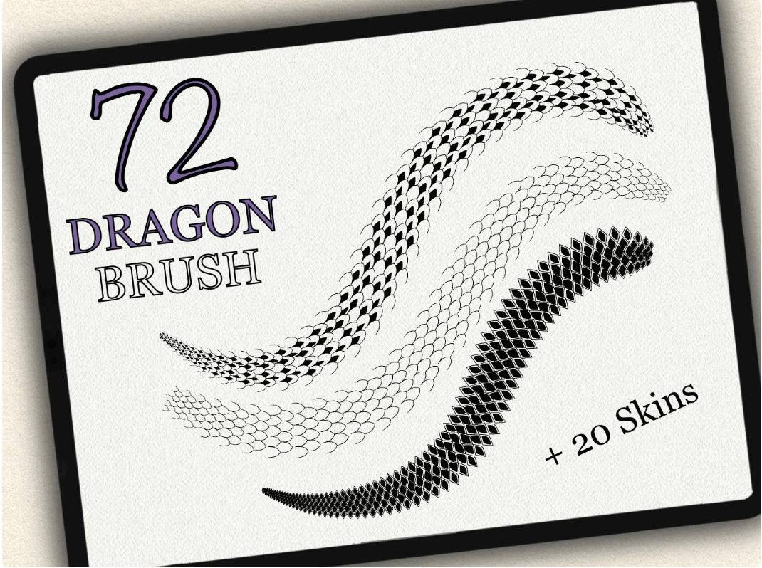 72 Dragon Tattoo Brushes for Procreate | Collection 2022
