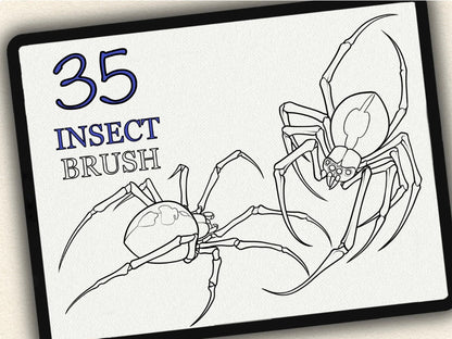 35 Insect Theme Tattoo Brushes – Stamp Set for Procreate, Photoshop & CSP | Collection 2025