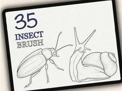 35 Insect Theme Tattoo Brushes – Stamp Set for Procreate, Photoshop & CSP | Collection 2025