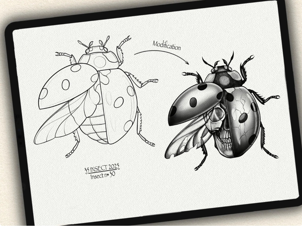 35 Insect Theme Tattoo Brushes – Stamp Set for Procreate, Photoshop & CSP | Collection 2025
