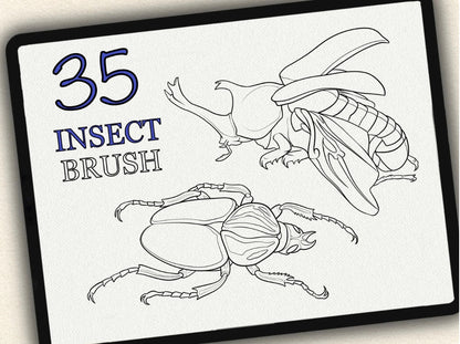 35 Insect Theme Tattoo Brushes – Stamp Set for Procreate, Photoshop & CSP | Collection 2025