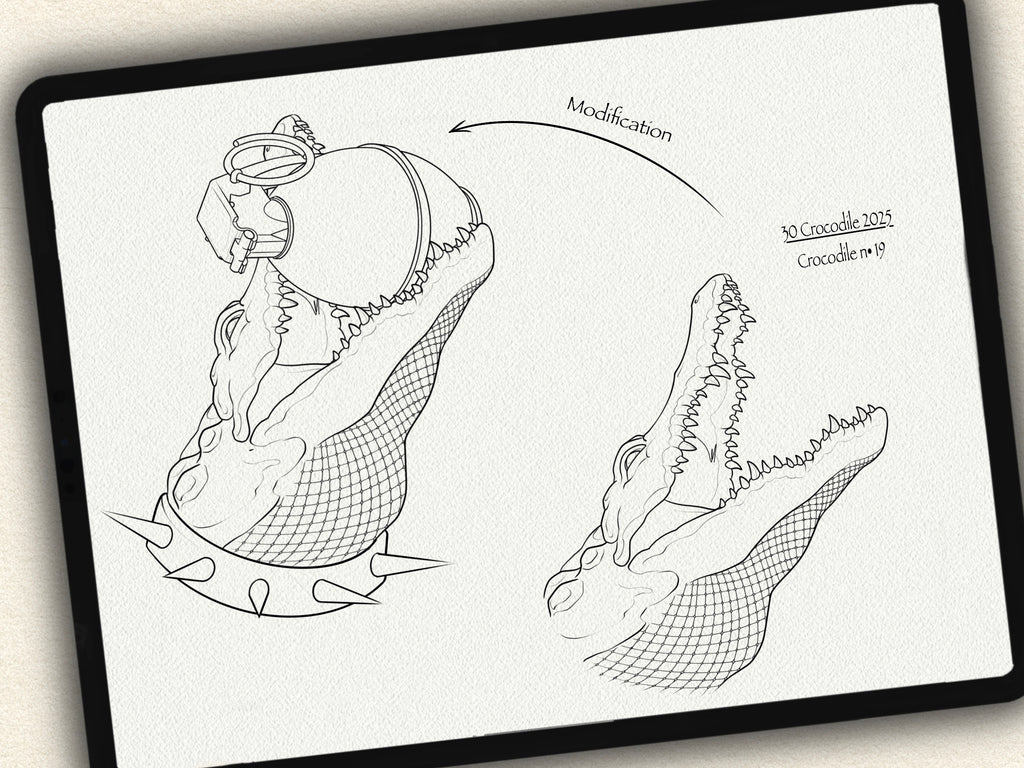 30 Crocodile Tattoo Stamps |2025 Collection
