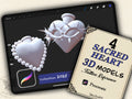 4 SACRED HEART  3D MODELS