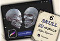 6 SKULL 3D MODELS