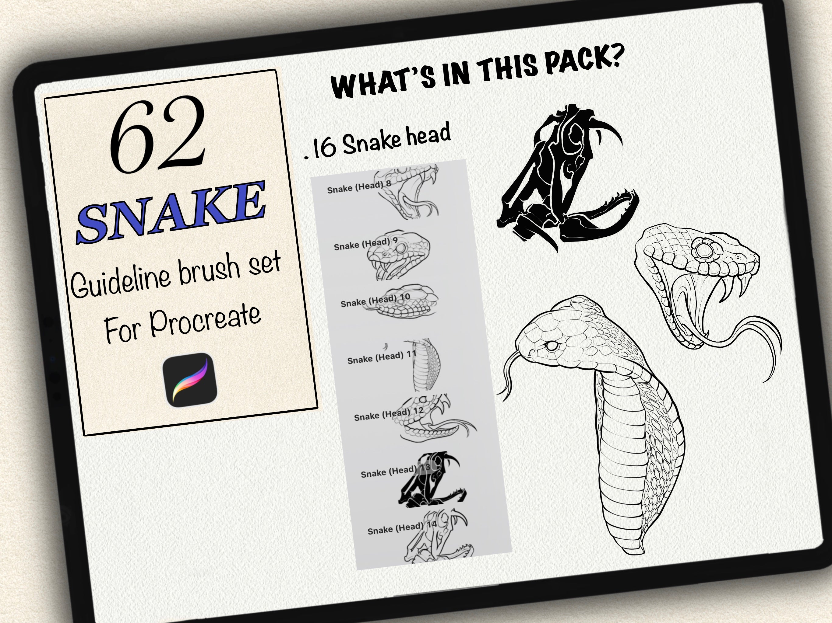 62 Snake Drawing Brushes |2025 Collection