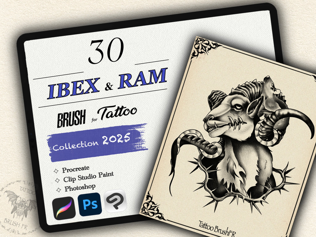 30 Ibex & Ram Tattoo Stamps |2025 Collection