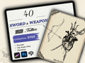 40 Sword & Weapon Tattoo Stamps |2025 Collection