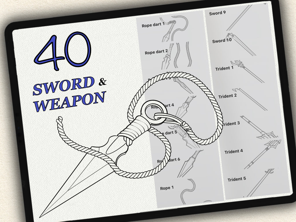 40 Sword & Weapon Tattoo Stamps |2025 Collection
