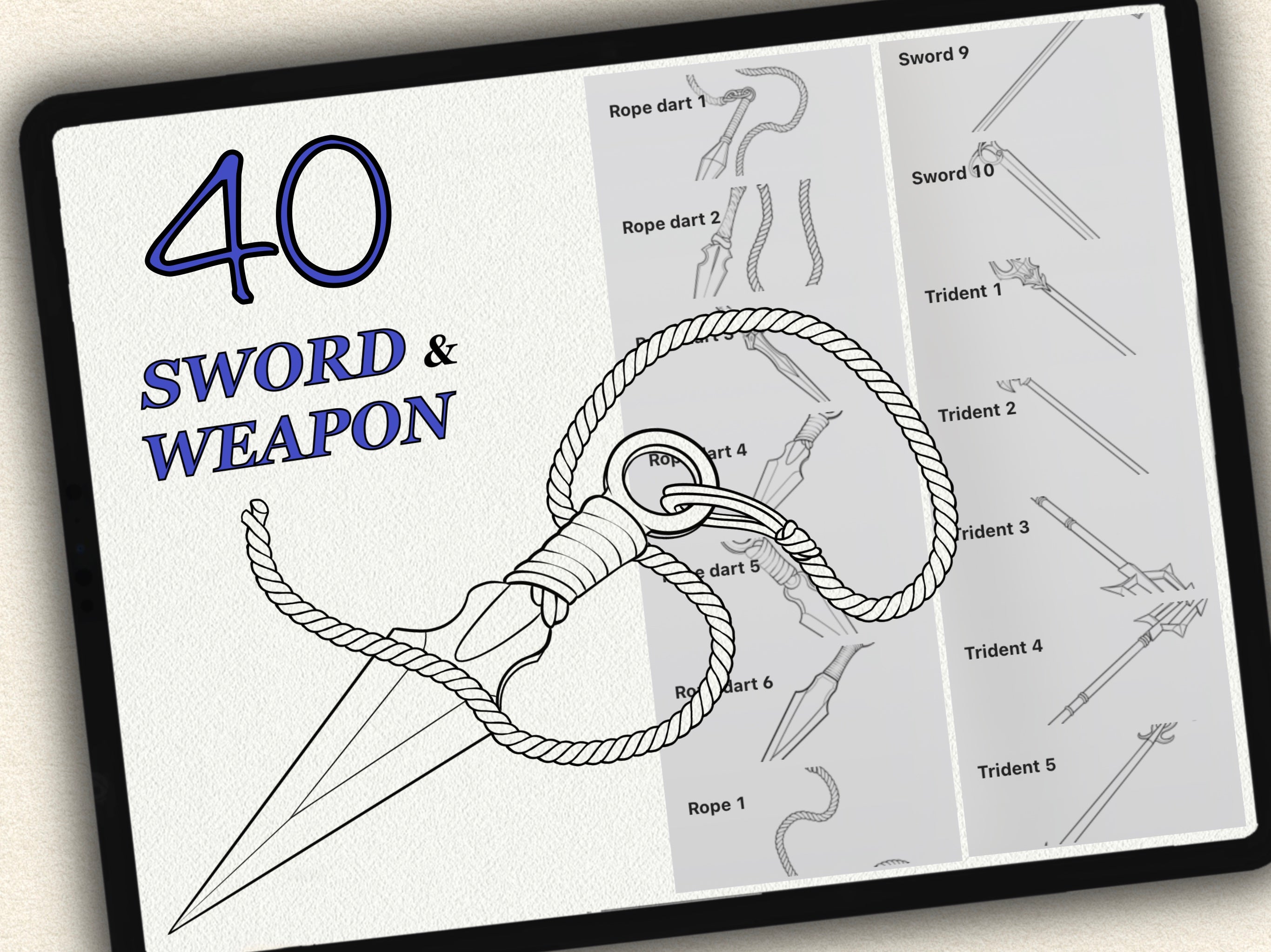 40 Sword & Weapon Tattoo Stamps |2025 Collection