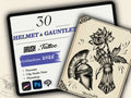 30 Helmet & Gauntlet Tattoo Stamps |2025 Collection