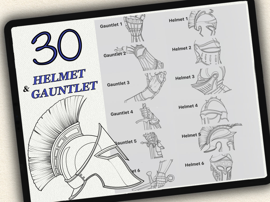 30 Helmet & Gauntlet Tattoo Stamps |2025 Collection