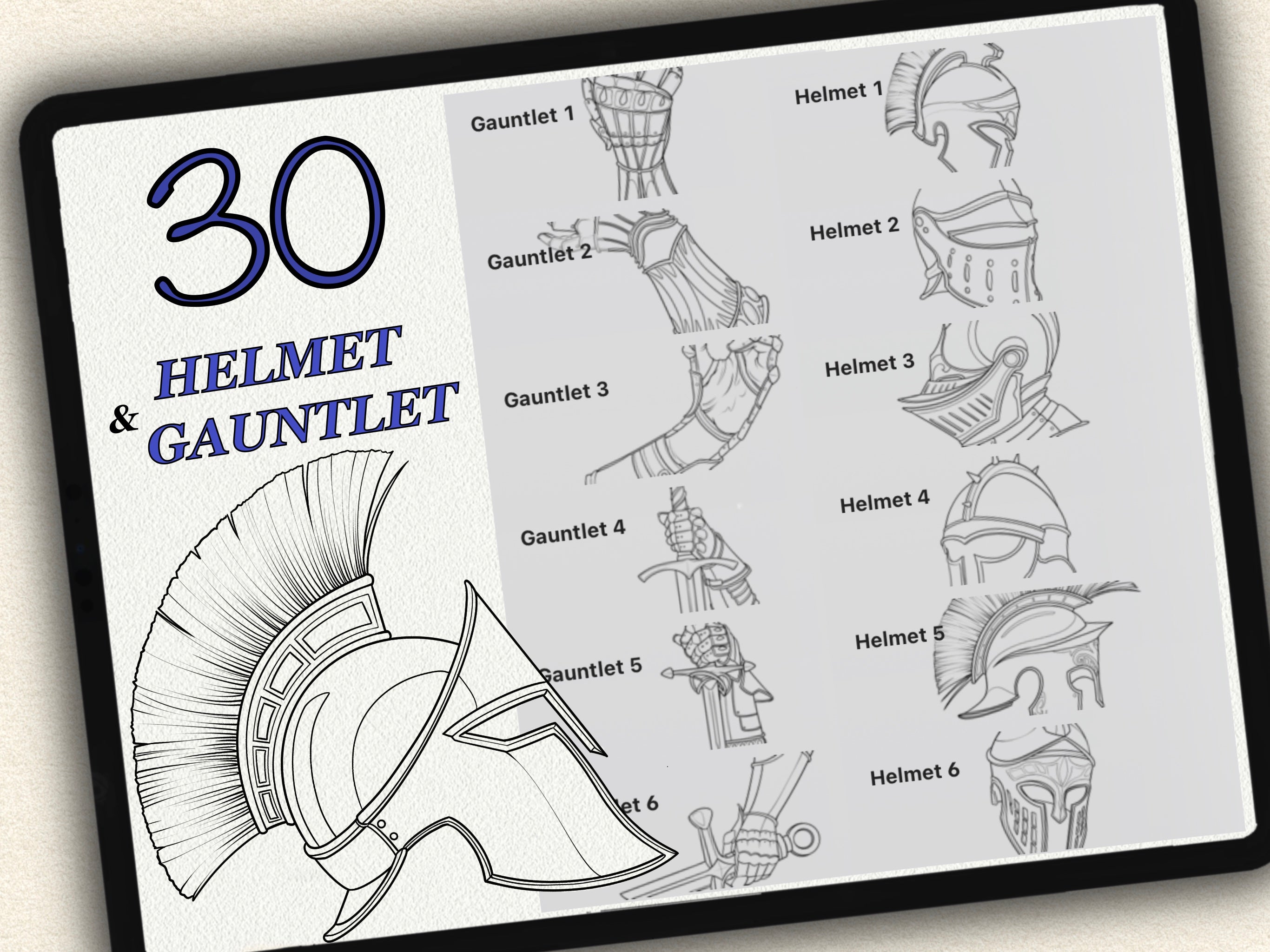 30 Helmet & Gauntlet Tattoo Stamps |2025 Collection