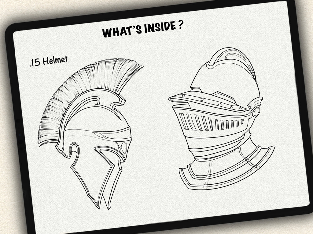 30 Helmet & Gauntlet Tattoo Stamps |2025 Collection