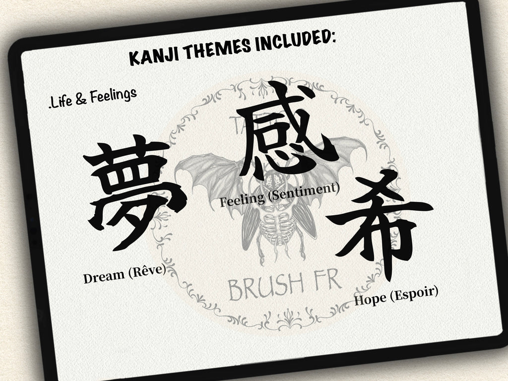 110 Japanese Kanji Tattoo Stamps |2026 Collection